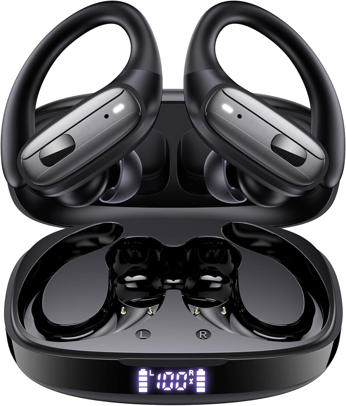 Wireless Earbuds — Bluetooth 5.4 Headphones, Sports Ear-Hook Design