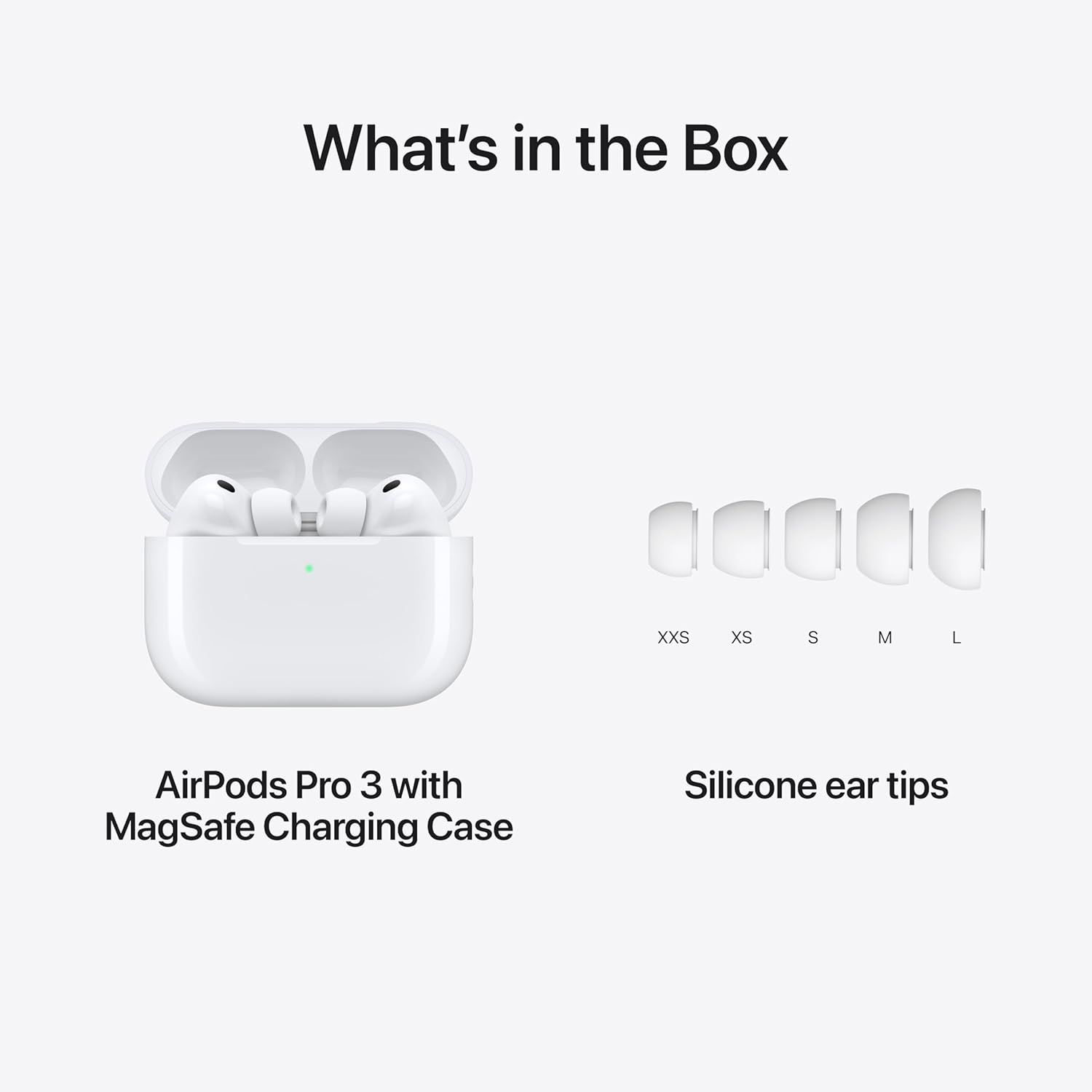 Apple AirPods Pro 3 wireless earbuds. Active Noise Cancellation.