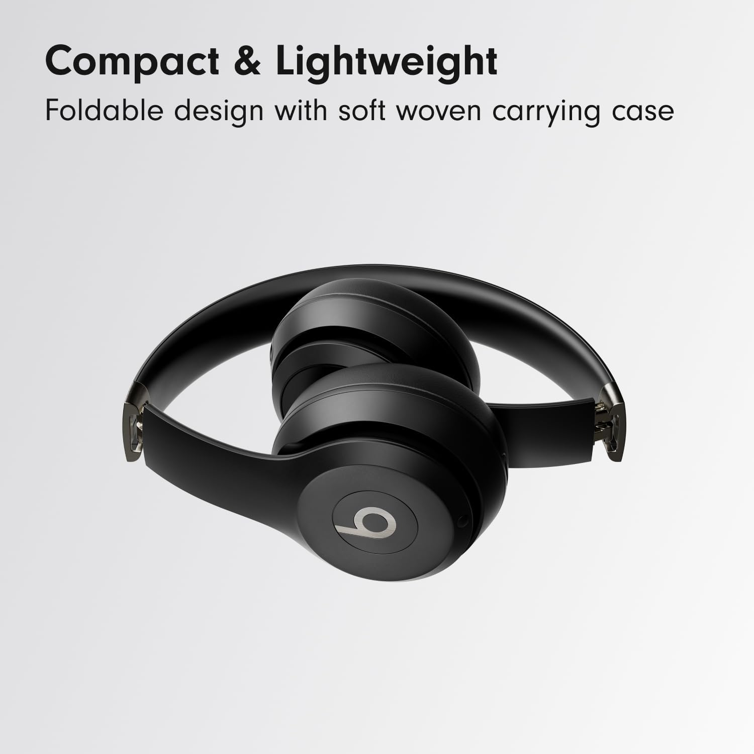Wireless on-ear Bluetooth headphones.