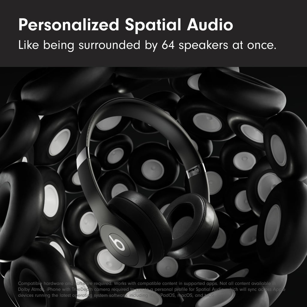 Wireless on-ear Bluetooth headphones.