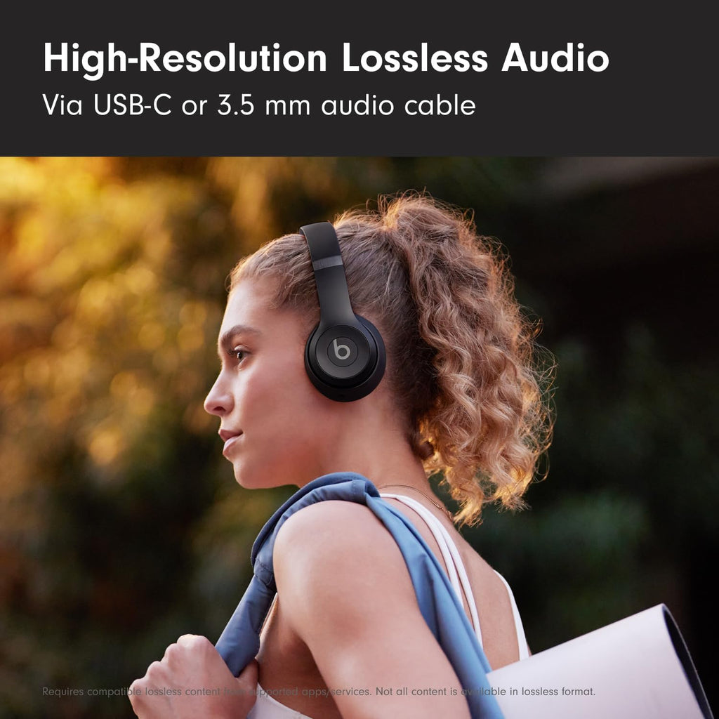 Wireless on-ear Bluetooth headphones.