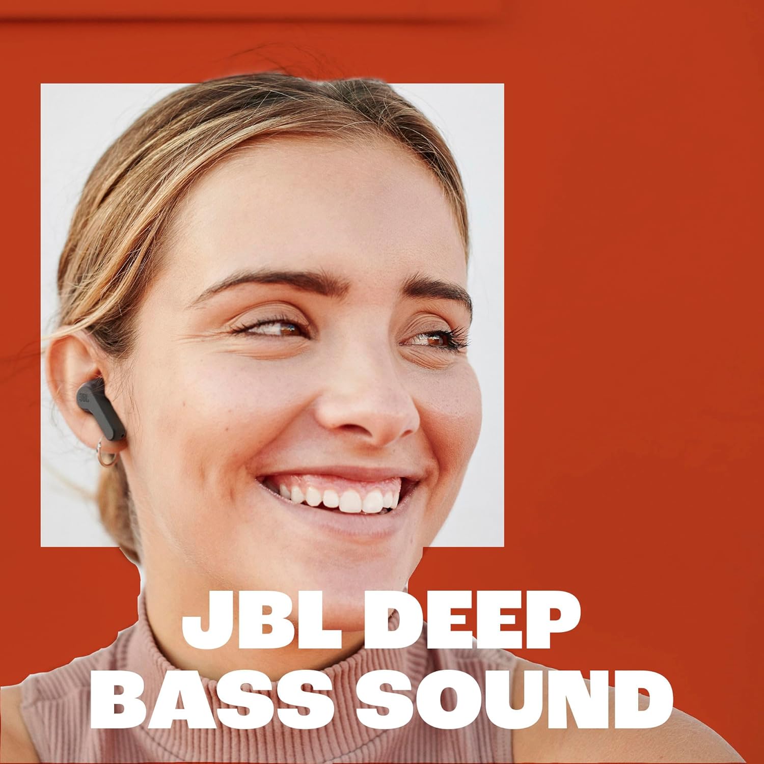 True wireless earbuds featuring JBL's signature deep bass sound.
