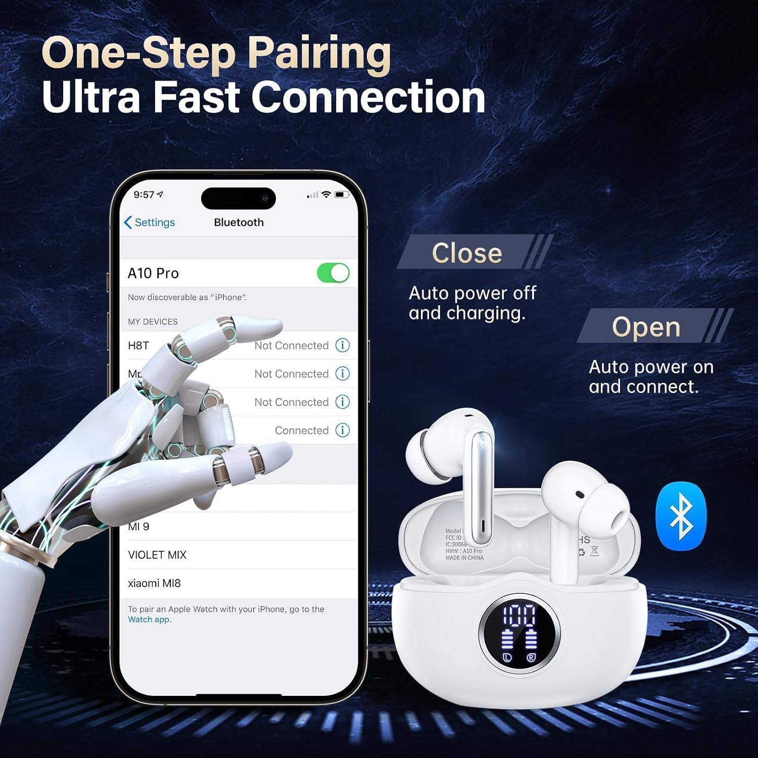 Wireless Earbuds — Bluetooth 5.3 Hi-Fi Stereo Headphones